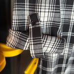 Fantastic Fawn  Black & White Plaid Flannel Button Up Shirt Women’s Medium Photo 6