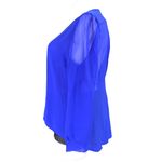Boutique Womens Nearly Sheer Blouse Top Shirt Royal Blue 4X Fits Like 1X Photo 4