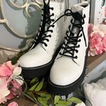 Madden Girl  White Combat Boots Ankle Lace Up Side Zip Booties Women 8 New in Box Photo 12