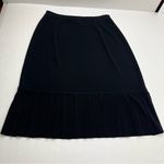 Misook  Pencil Pleated Ruffle Skirt Womens Size Medium‎ Black Pull On Stretch Photo 6