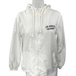 Brandy Melville  J. Galt White Los Angeles Hoodie Hooded Windbreaker Jacket Sz S Photo 0