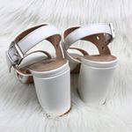 AMS Women's  Sarah Silver Grommet Eyelets Accent Slingback Block Heel Sandals Shoes White Size 6.5 Photo 5