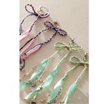 Free People Candy Baby Bow Dangle Earrings Sea Foam Ivory Braid Coquette Mermaid Photo 2