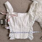 House Of CB Eyelet Mesh Corset Top XS - White Photo 3