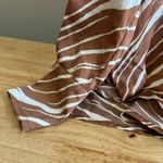 A New Day  Women's Brown Zebra Print Satin Button Down Shirt - Size Small - NWT Photo 4