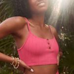 Aerie NWT  Ribbed Longline Scoop Bikini Top Photo 0