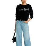 AQUA NWOT $198 100% cashmere new york crewneck Sweater Black XS Photo 2