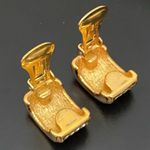 Christian Dior Vintage  Goldtone Clear Pave Crystal Half Hoop Clip Earrings 17g Photo 7