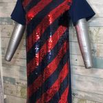 Tommy Hilfiger NWT Flag Blue/Red Sequin Short Sleeve Dress Photo 1