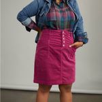 Pilcro Anthropologie  Talia Corduroy Mini Skirt in Raspberry Pink Purple Photo 4