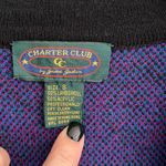 Charter Club Vintage  small sweater bright paisley colored pattern two pockets Photo 2
