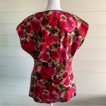 Flora Nikrooz  Vintage Floral Red Pink lace top Size L‎ Photo 8