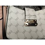 Nicole Miller Bundle Set Of 2 Handbags White Monogram & Pink Croc Embossed Faux Photo 1