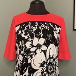 Taylor Women’s Dress Reddish/Orange Top, Black & White Flowers on Bottom Size 8 Photo 1