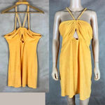 H&M Orange Terry Halter Beach Summer Dress LARGE Photo 1