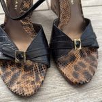 Antonio Melani Leather Wedge Sandals Size 6 Strappy Snake Print Photo 10