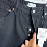 ZARA NWT  Black Denim Straight Leg Jeans Sz 8 High Rise Photo 7