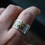 925 Silver Plated Adjustable Tiger Head Ring for Men Women,Punk Hip Hop Ring Photo 4