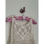 Poof! Vintage Y2K Festival Sheer Lace crochet boho crop Tank Top top 70s style Boho Photo 2