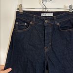 ZARA Cropped 90’s Jeans ZW Premium Dark Wash Wide Leg size 2 Photo 5