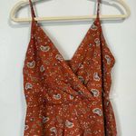 Trixxi  Burnt Orange Floral Ruffle Mini Dress Size L Photo 1