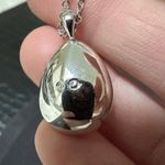 Swavorski Swarovski (Swan Signed) Crystal Teardrop Silver Tone Necklace Photo 1