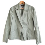 Peruvian Connection  90s sage green Linen cotton spring Blazer jacket Size 4 Photo 0