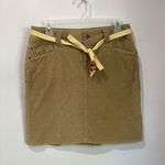 American Eagle Vintage Y2K Velour Mini Skirt Size 4 Tan with Belt Photo 0