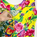Jams World Vintage 90s Floral Hawaiian Tropical Sleeveless Tank Dress Yellow Photo 5