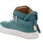 BUSCEMI Mid Sneaker, Women’s Italian Leather Hightop , Size 38 (Euro) Petrol NWT Green Photo 1