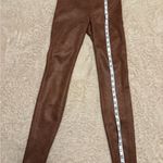 White House | Black Market Brown Embossed Faux Leather Runway Leggings size 00 Photo 2