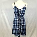 Universal Threads blue tie and button front plaid dress size XS Photo 1