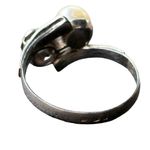 Antique Edwardian Diamond & Pearl Ring Hallmarked Wedding Promise Jewelry Silver Photo 8