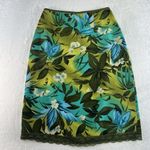 Vtg Y2K 2000s Small Slip Skirt Floral Lace Ruffle Boho Cottage Prairie Coquette Green Photo 7