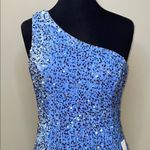Dress for Everyone Sparkling Blue Gown One Shoulder Size 4 Photo 3