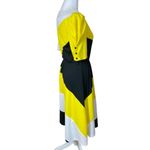 Frederick's of Hollywood Vtg 70s  Fit & Flare Black Yellow Dress Size‎ 7 Tradwife Photo 2