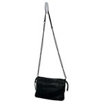 Maxon Collection Italy Pebbled Leather Nappa Crossbody Chain Strap Handbag Purse Black Photo 2