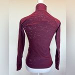 Fabletics Maroon Laser Cut Full Zip Sweatshirt | Thumb holes | EUC | XS Photo 2