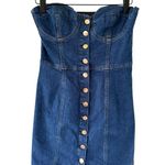 Reformation NEW Nikki Strapless Bustier Denim Mini Dress Photo 2