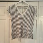 Loft  vneck striped open back tshirt size small Photo 6