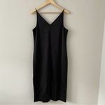 J.Crew  365 V-neck MIDI Slip Dress in Black Size 4 Photo 3
