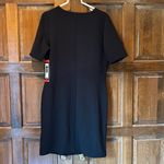 Mario Serrani NWT  Italy Womens Size Medium Black Dress Knit Career Shift Photo 1