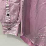 One Teaspoon NWT Future Denim Everyday Shirt Pink Metallic Foil MEDIUM Oversized Photo 10