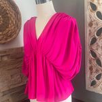 EXPRESS  Fuchsia Draped baby doll Blouse Photo 1