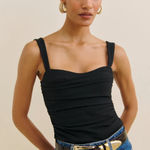 Reformation Trish Knit Top Black Size L Photo 0