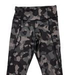 Athleta  Lighting Camo Leggings Medium Black Gray 7/8 Pockets Active Photo 1