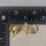 Boutique Gold Filled Huggie Hoop Earring CZ Heart Shape Photo 7