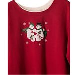 Vintage Classic Elements Embroidered Snowman Family Red Sweatshirt. SZ. 24/26W Photo 2