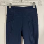 Lululemon Time To Sweat Crop True Navy Leggings Photo 1