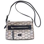 Fossil  Dawson Polka Dot Crossbody Bag Purse Gray Navy Mustard Adjustable Strap Photo 0